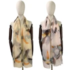 soft silk scarf wholesale china custom flowers printed head scarf silk shawls