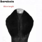 Fox Fur Woman Collar China Factory Decoration Woman Coat Fox Fur Collar Genuine Raccoon Fur Dyed Black Real Fur Collars