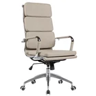 High back Chromed arm and base PU leather office chair
