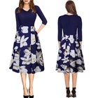 Normal Dresses Floral Print Long Adult Party Dress