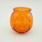 Orange Color Customized Victorian Glass Jar Candle/Bougie wih Emotion