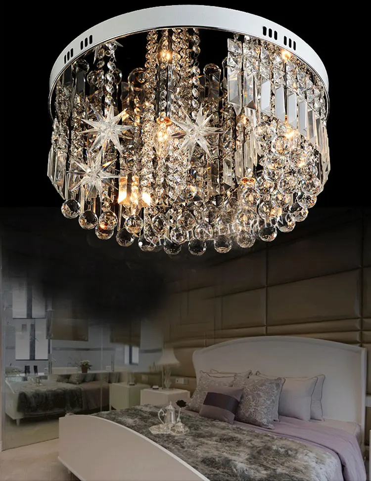 XingJun manufacturer mantic modern design hotel moon led ceiling light crystal