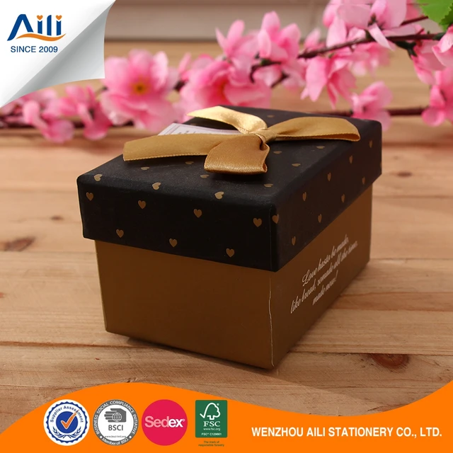 promotion wave point cute small paper gift box for jewelry