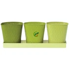 4 Piece Set Round Metal Herb Garden Pot