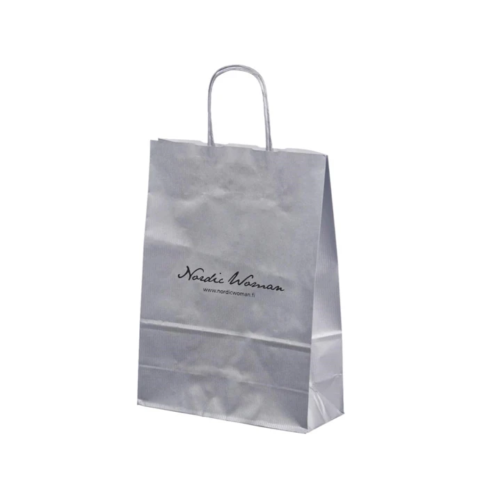 hot wholesale silver color paper bag for shopping