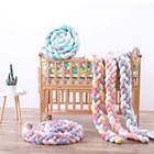 Colorful baby bed knotted braid bumper infant crib protector