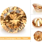 Gemstone Wholesale Synthetic Stones Russian 8mm Aaa Loose Gemstone Champagne Cubic Zirconia
