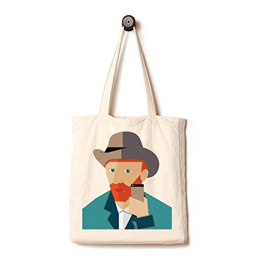 custom logo handles designer eco cotton tote bag