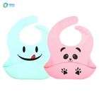 BPA Free Soft Waterproof Silicone Baby Bib with Food Catcher, Baby Silicone Bibs