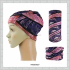 Light Purple Women Dresses Nigerian Aso Oke Seamless Tube Bandana