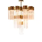 High Quality Golden Supplier Metal and Glass Tube Chandeliers for Villa Hotel Home Pendant Lights