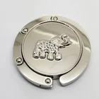 Custom Silver Elephant Purse Hook Metal Foldable Bag Hanger