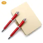 High quality cheap promotional red metal pen with copper clip
