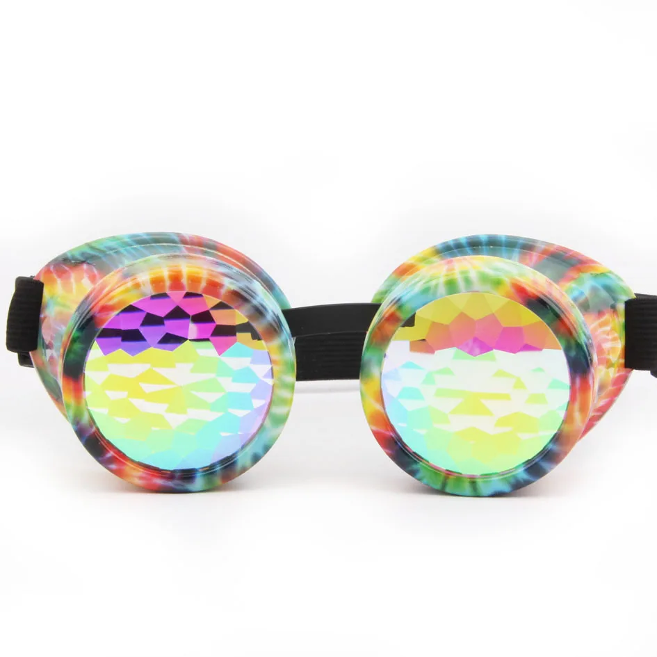Cool decoratie partij grappige steampunk caleidoscoop bril met regenboog prisma