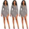 YD8047 women new shiny bandage mini sequin Sexy Bodycon Hot Sale Latest Casual Dress Designs