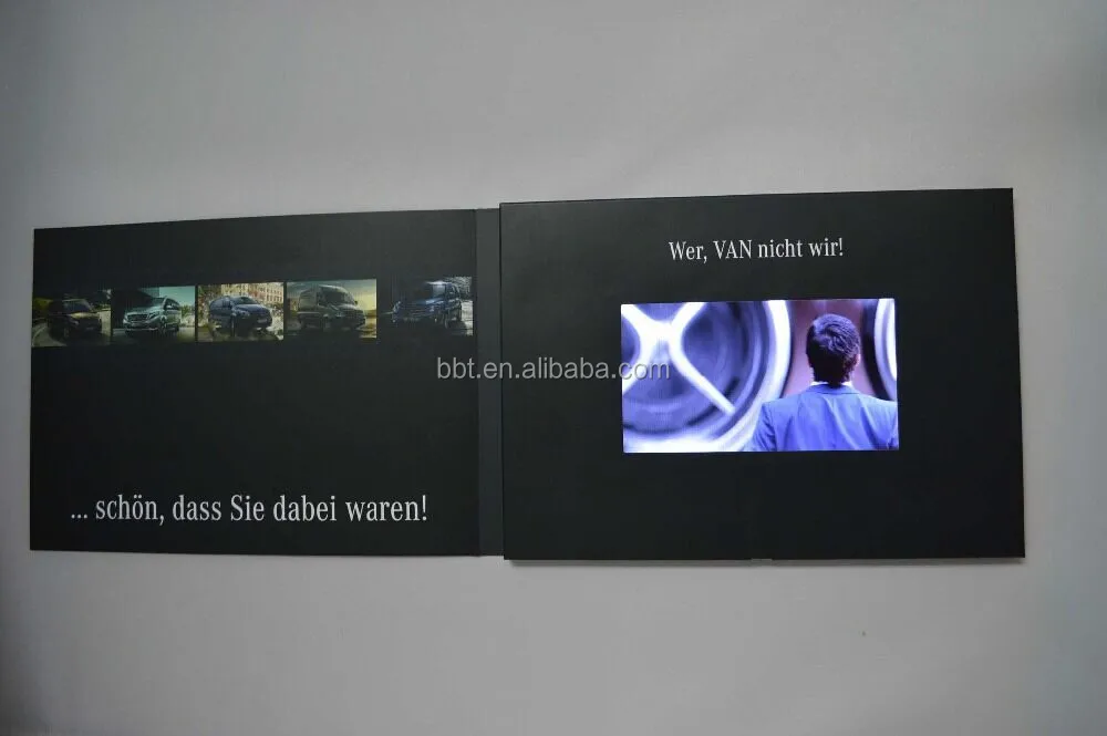 hardcover 7inch lcd video card Promotional video brochure