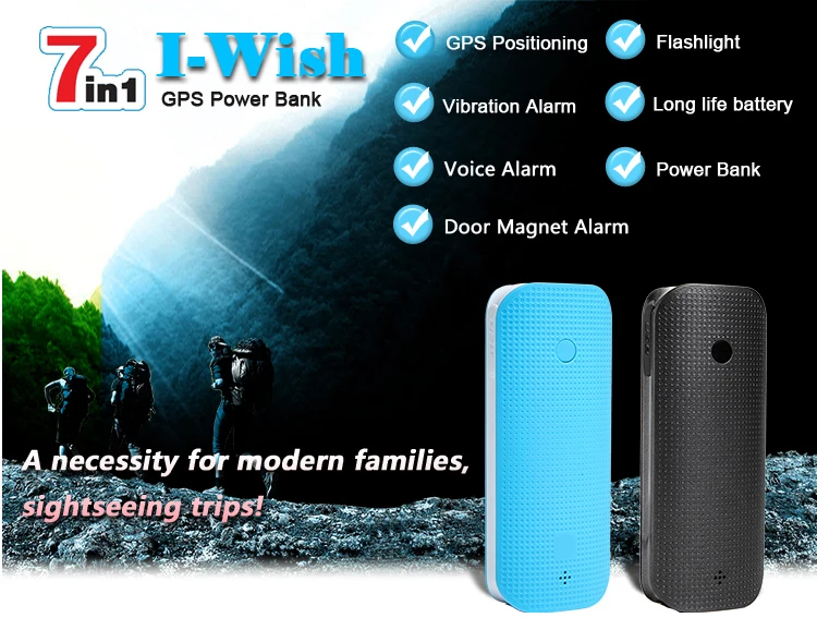 4500mah power bank long battery life GPS tracker,flashlight,sound monitor, vibration sensor and real time tracking