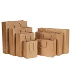 Stock cheap brown kraft paper bag with handle kraft recycle paper bag