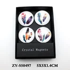 Promotional custom design crystal glass souvenir fridge magnetic magnet