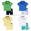 Wholesale Children Polo T-shirt and Short Pants 2 Piece Set Cheap Kids Clothes Children