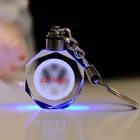 Cheap wholesale LED Light Car Logo Crystal KeyChains for giveaways