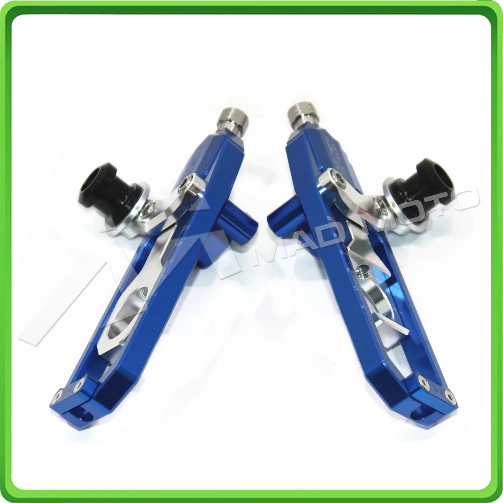 Motorcycle Chain Tensioner Adjuster with paddock bobbins kit for Suzuki GSXR1000 GSXR 1000 GSX-R1000 2007 2008 07 08 Blue&Silver (3)