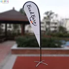 Cheap Mini Fiberglass Pole Teardrop Banner Flag With Cross Base And Water bag