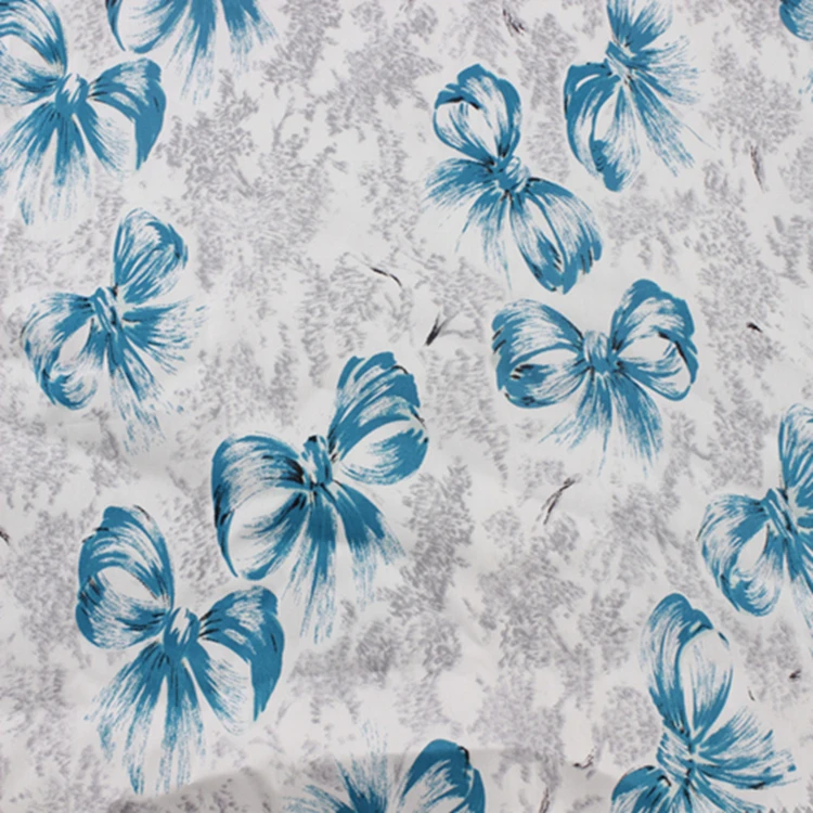 bowknot pattern digital printing 40S cotton fabric textiles for womens garment clothing