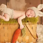 Baby 's Clothing Set Handmade Milk Yarn Crochet Rabbit Design Hat and Pant