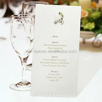 laser cut party/banquet,event/baby naming day paper craft menu