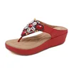 Wholesale Latest Fashion Cheap Ladies Summer Beach Beaded Wedge Women Ethnic Sandals Custom Slides