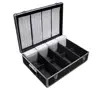 Aluminum CD storage box portable lockable protective CD case with adjustable dividers