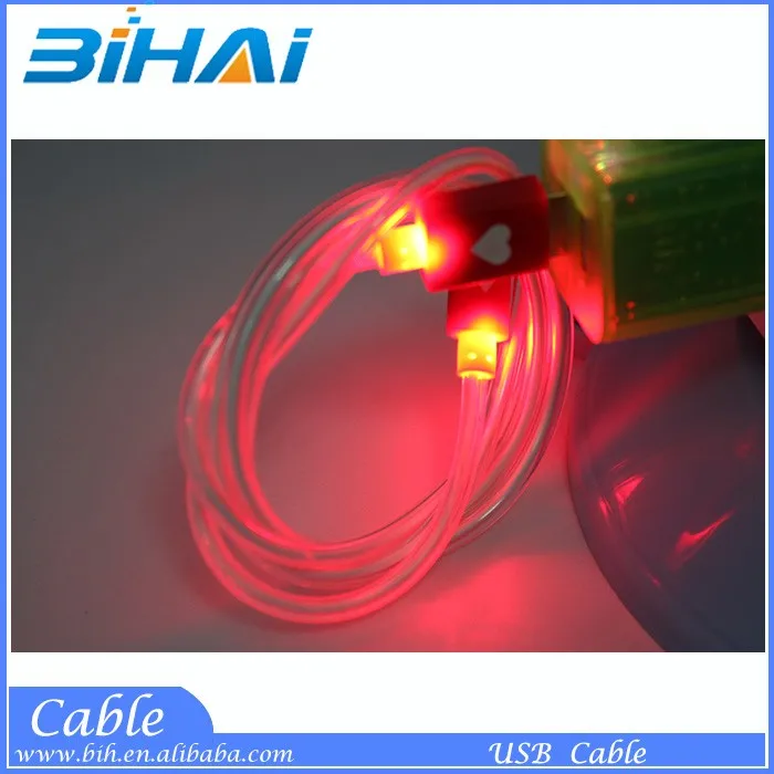 Luminous cable V8 round micro usb cable with led light for iphone 6 Samsung Android - ANKUX.COM