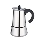 Stove Top Espresso Maker Stainless Steel Moka Coffee Pot with Black Insulated Handle