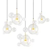 Gold Modern Decorative Clear Bubble Glass Ball Hanging lamp Chandelier Pendant Light