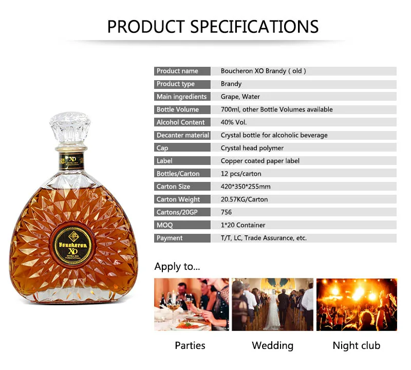 goalong liquor boucheron brandy xo with private label