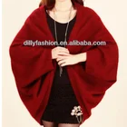 spring cashmere mink long fur poncho shawl design for women