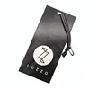 Ivory coated paper Hang Tags with black cotton string and safety pin