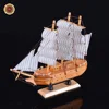 Wr Handmade Wooden Model Ship Toy Holiday Home Office Decor Gifts Collectible Wooden Crafts Desk Ornaments 24*7*24cm