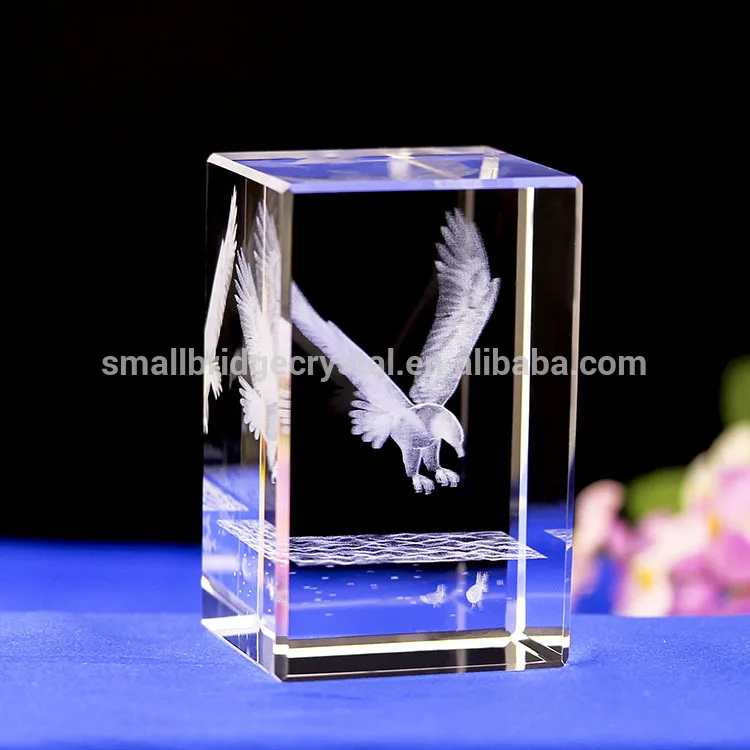 product wholesale high quality 3d crystal eagle customized glass cube-26