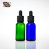 HD blue and dark blue CBD glass dropper bottles with childproof cap