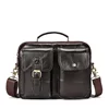 Full grain saffiano leather business men's handbag large shouderbag briefcase
