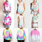 Tie Dye Hoodie Jingyu Fashion OEM Design Your Own Style Unisex Tie Dye Sweatshirts And Hoodies