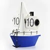 Zogift Living room study metal boat sailing shape table flip clock