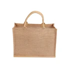 2019 Eco Wholesale Recycle Customized Small Tote jute tote, wholesale Custom logo printed tote jute bag