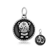 custom Chinese zodiac tiger Chinese character charms two-sided stainless steel pendants charms for jewelry accessory bracelet