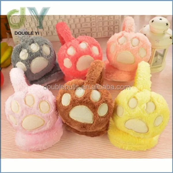 wholesale plush winter earmuffs bowknot plush earmuff for girl