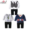 Soft 1 year old kids clothes print baby boys formal infant romper kid wear