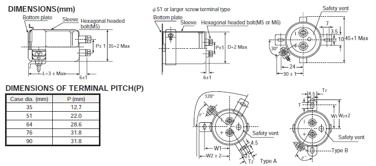 New design LS - 3000H 85C screw terminal type Aluminum Electrolytic capacitor