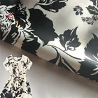 Floral printed stretch twill mango satin dress fabric